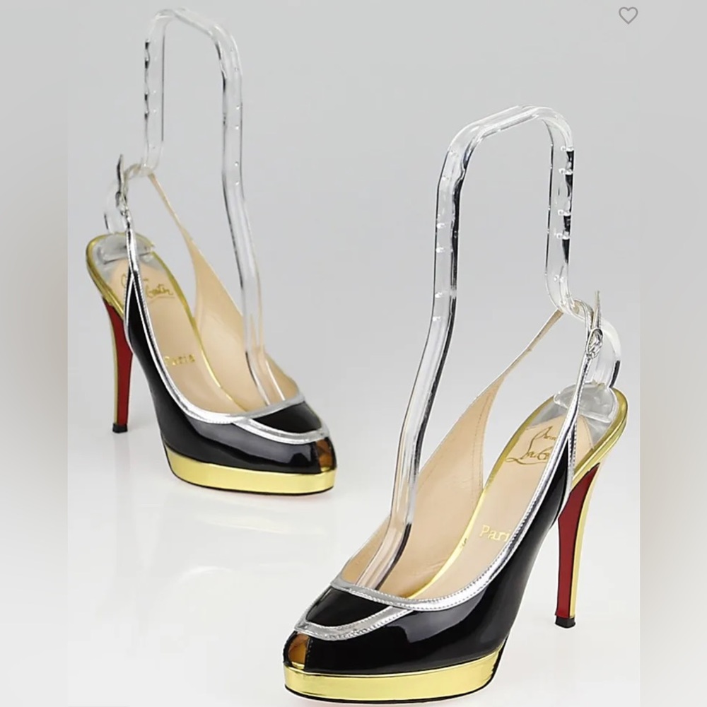 Christian Louboutin FoxTrot Slingback Heels Size 8/38.5